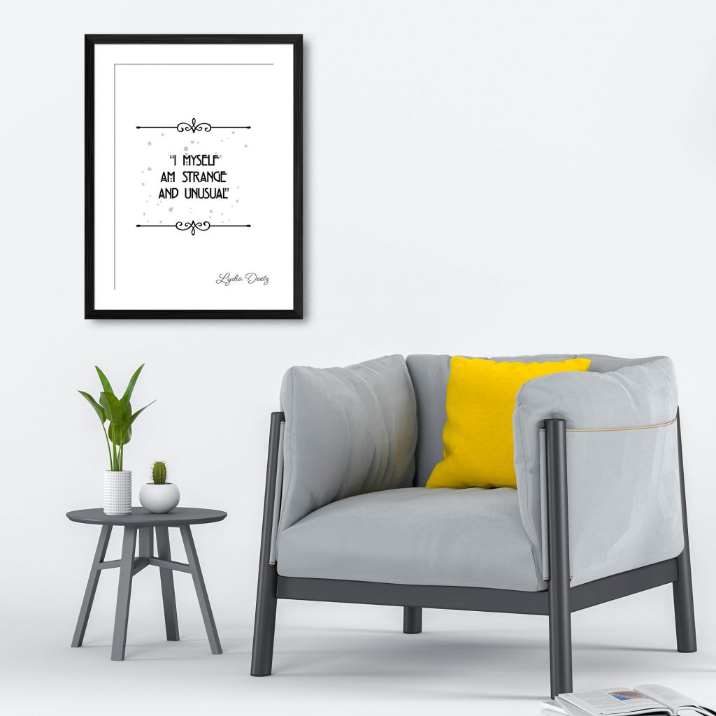 Beetlejuice I Myself Am Strange And Unusual Quote Lydia Deetz Print 